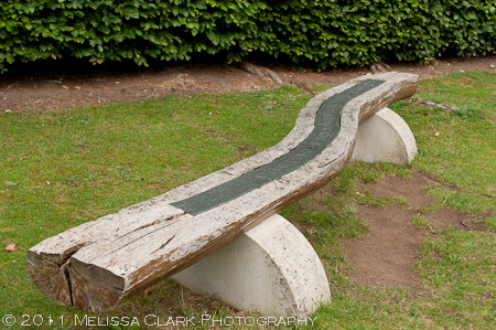 garden bench, Magdalen College, Fellows Garden